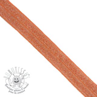 Biais élastique glitter 20 mm orange