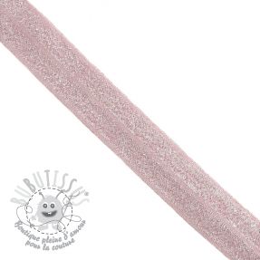 Biais élastique glitter 20 mm rose