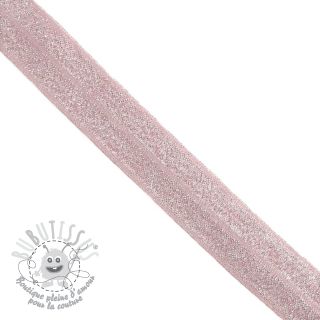 Biais élastique glitter 20 mm rose