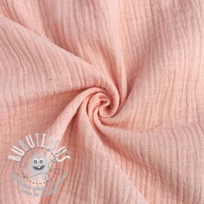 Tissu double gaze/mousseline light rose ORGANIC