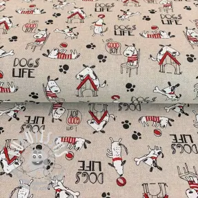 Tissu déco Linenlook Dogs life