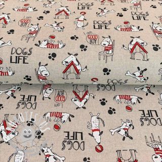 Tissu déco Linenlook Dogs life