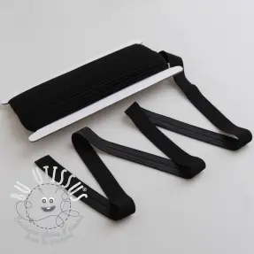 Biais élastique mat 20 mm noire