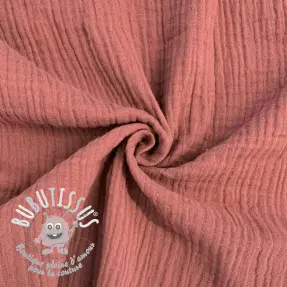 Tissu double gaze/mousseline mauve ORGANIC