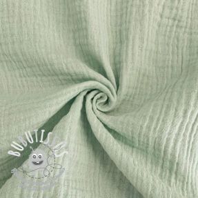 Tissu double gaze/mousseline mint ORGANIC