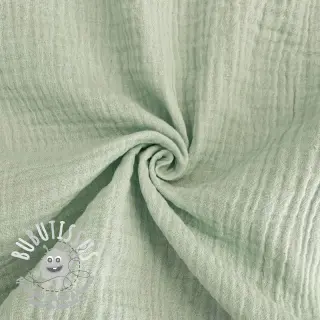 Tissu double gaze/mousseline mint ORGANIC