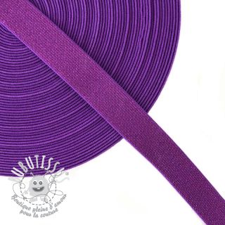 Élastique lisse 2,5 cm glitter purple