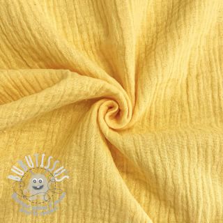 Tissu double gaze/mousseline soft yellow ORGANIC