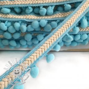 Galon pompon Herringbone aqua