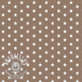 Tissu coton Petit stars taupe