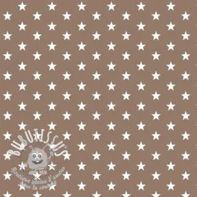 Tissu coton Petit stars taupe