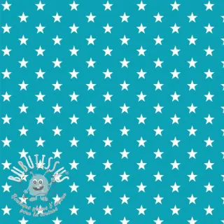 Tissu coton Petit stars turqouise