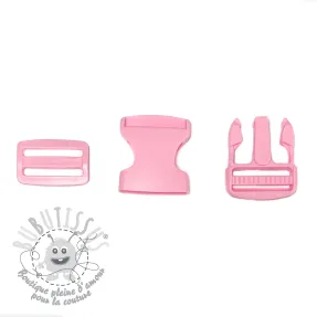 Boucle banane 38 mm rose