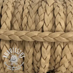 Cordon en suede macramé taupe