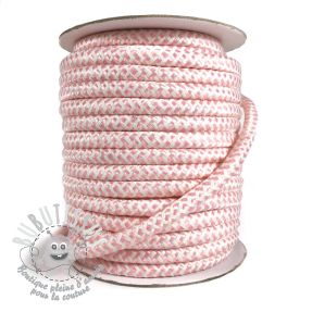 Cordon coton macramé ZIG ZAG light rose