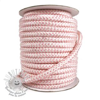 Cordon coton macramé ZIG ZAG light rose