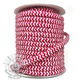 Cordon coton macramé ZIG ZAG red