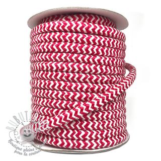 Cordon coton macramé ZIG ZAG red