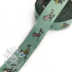 Ruban Birds dark mint