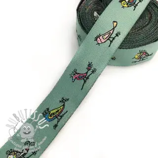 Ruban Birds dark mint