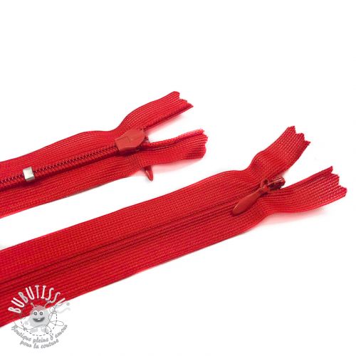 Fermeture Invisible a Glissiere Réglable 25 cm Red