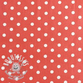 Tissu coton Dots coral