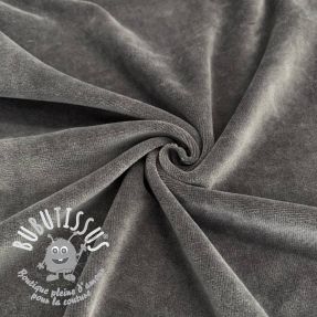 Tissu velours jersey dark grey