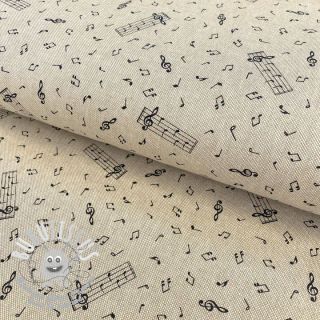 Tissu déco Linenlook premium Musical Note Dancing