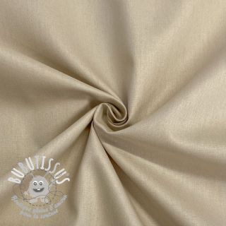Tissu Popeline de coton beige ORGANIC