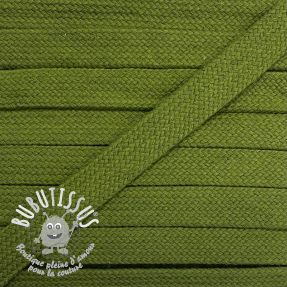 Cordon coton tubulaire plat 13 mm olive green
