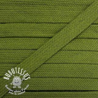 Cordon coton tubulaire plat 13 mm olive green