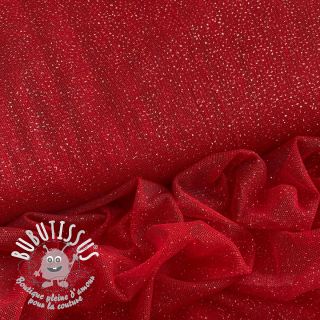 Tulle pour jupe tutu ROYAL SPARKLE red silver