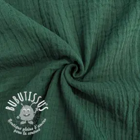 Tissu double gaze/mousseline old green