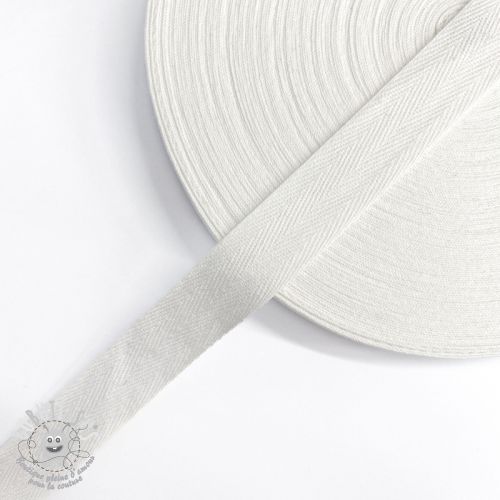 Ruban Sangle coton Sergé 25 mm white