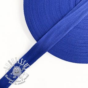 Ruban Sangle coton Sergé 25 mm cobalt