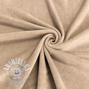 Tissu velours jersey sand