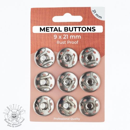 Boutons pression métal 11 mm - Mercerie - Acheter tissu