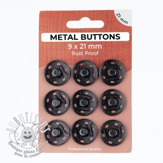 Boutons Pression METAL 21 mm anthracite