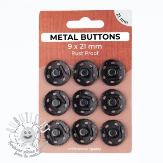 Boutons Pression METAL 21 mm anthracite