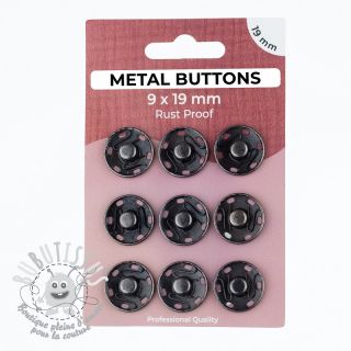 Boutons Pression METAL 19 mm anthracite