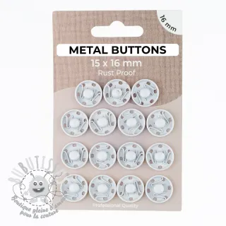 Boutons Pression METAL 16 mm off white