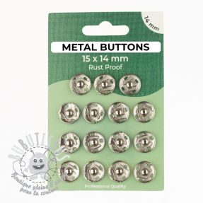 Boutons Pression METAL 14 mm silver