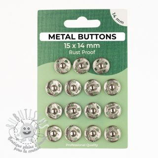 Boutons Pression METAL 14 mm silver