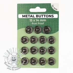 Boutons Pression METAL 14 mm anthracite