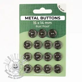Boutons Pression METAL 14 mm anthracite