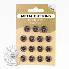 Boutons Pression METAL 12 mm anthracite