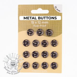 Boutons Pression METAL 12 mm anthracite