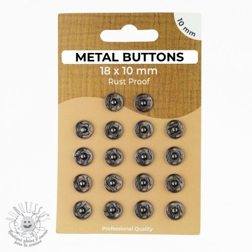 Boutons Pression METAL 10 mm anthracite