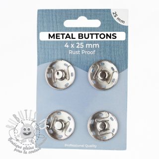 Boutons Pression METAL 25 mm silver