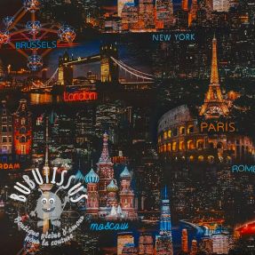 Tissu déco premium City skyline digital print